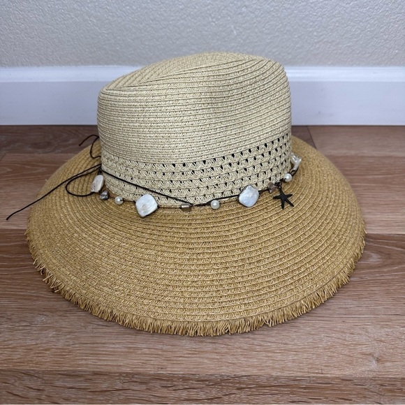 Scala Pronto Sea Shells Boho Summer Hat - Picture 2 of 10